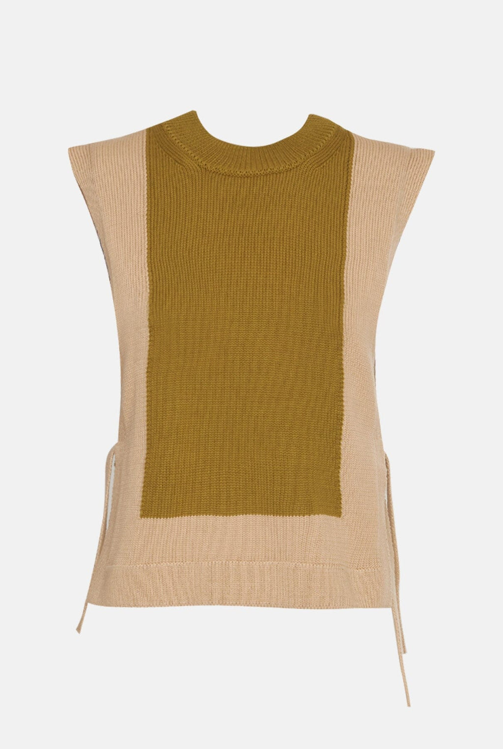 Chaleco Pía punto beige-verde