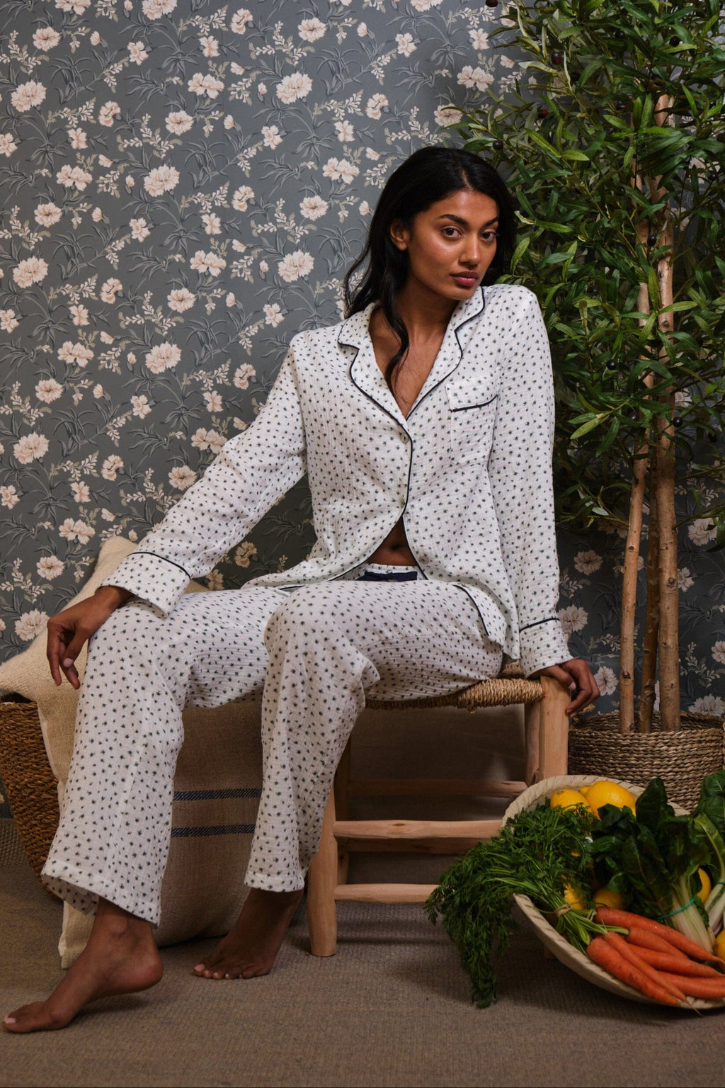 Pijama Largo Bambula Flores Silvestres