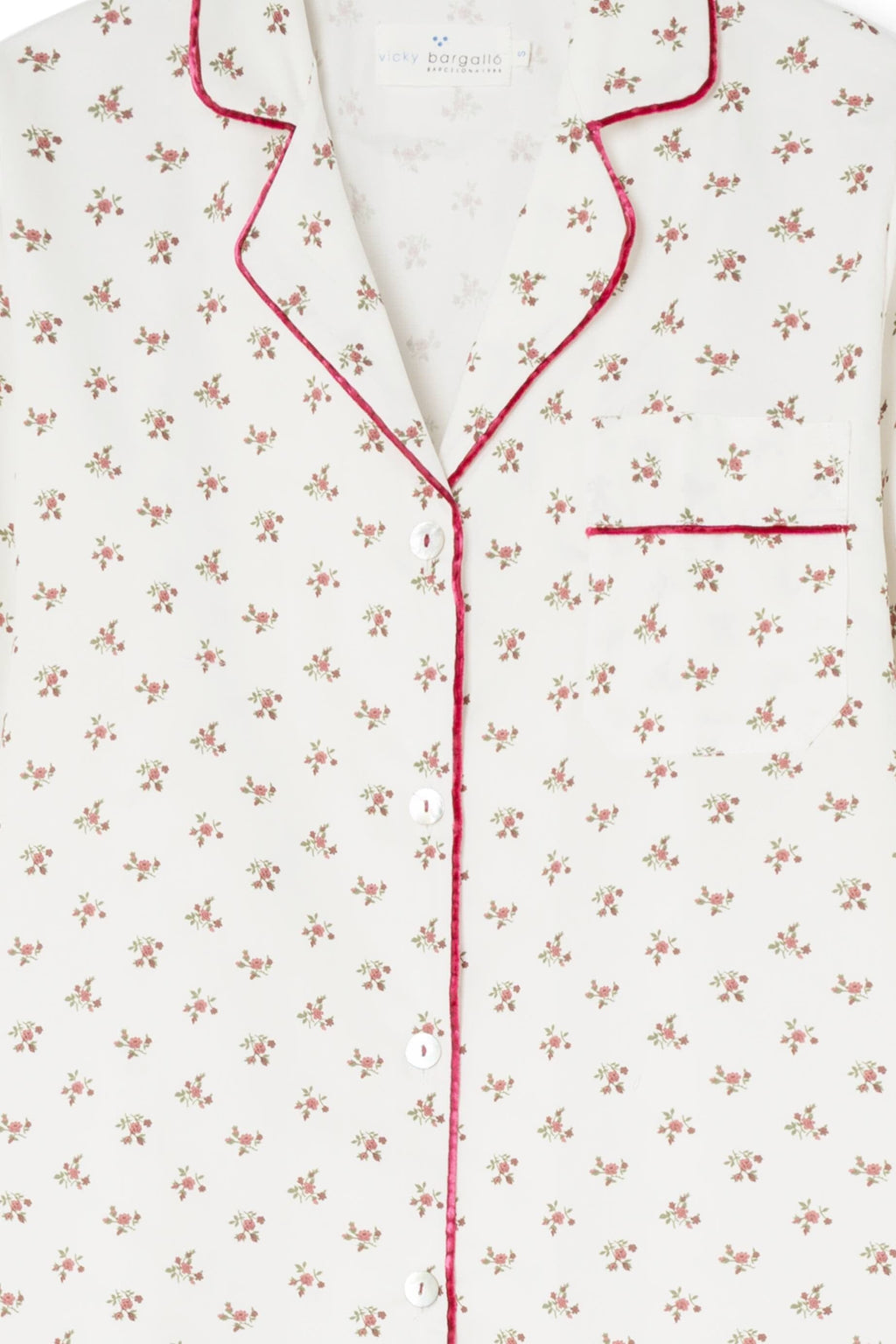 Pijama Mujer Burgundy Flowers