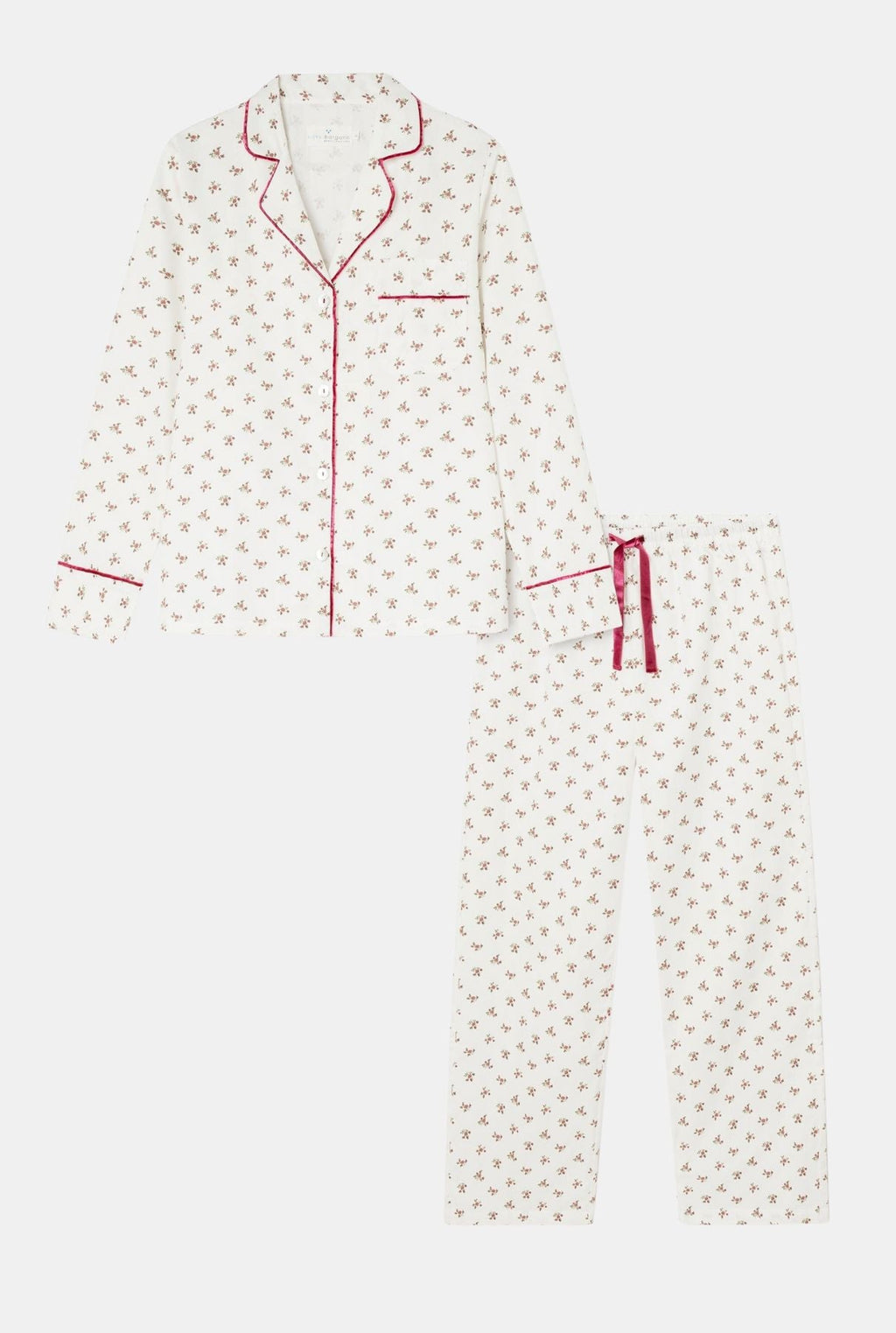 Pijama Mujer Burgundy Flowers