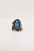 Pulsera Mar Dorada Ágata Azul