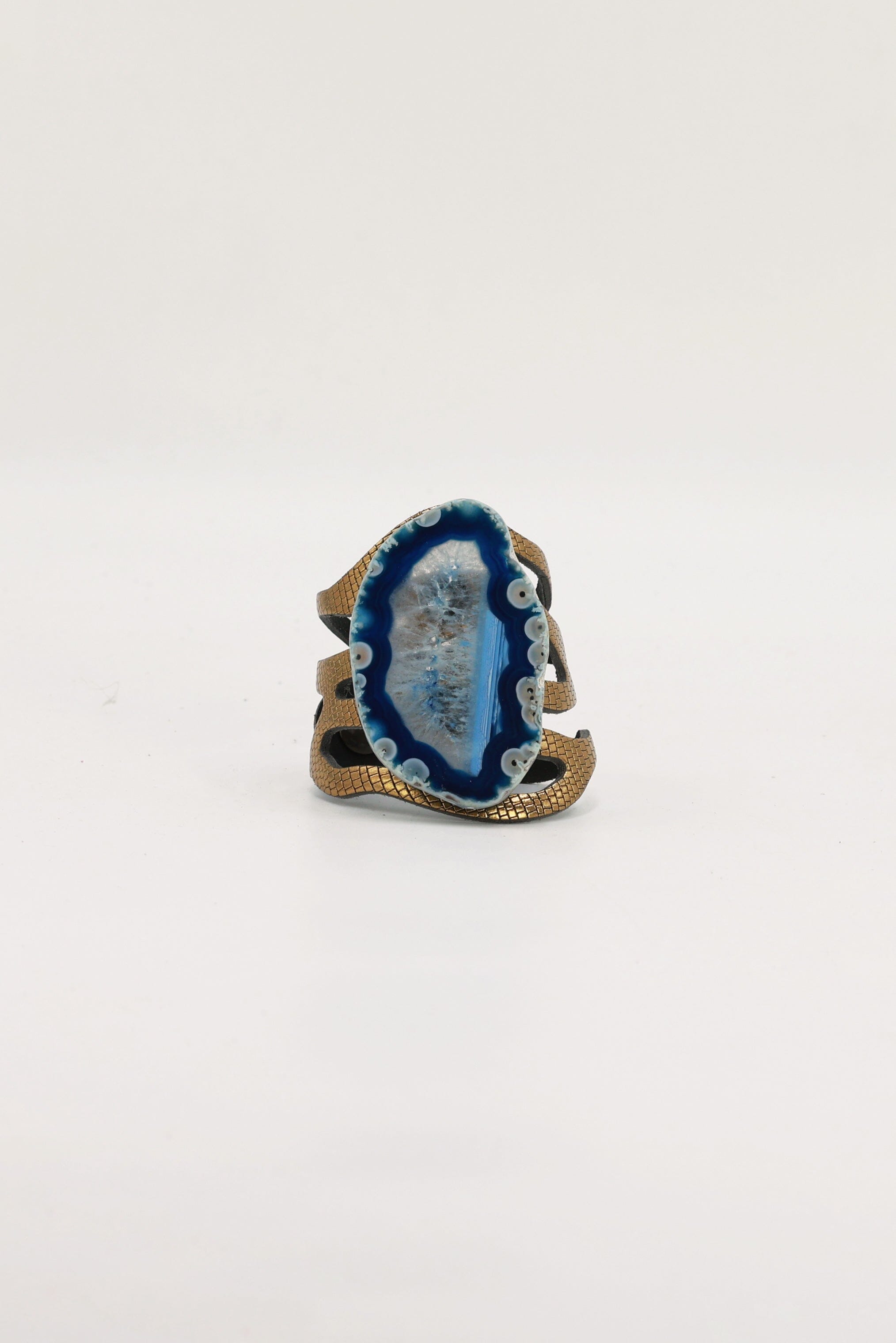 Pulsera Mar Dorada Ágata Azul