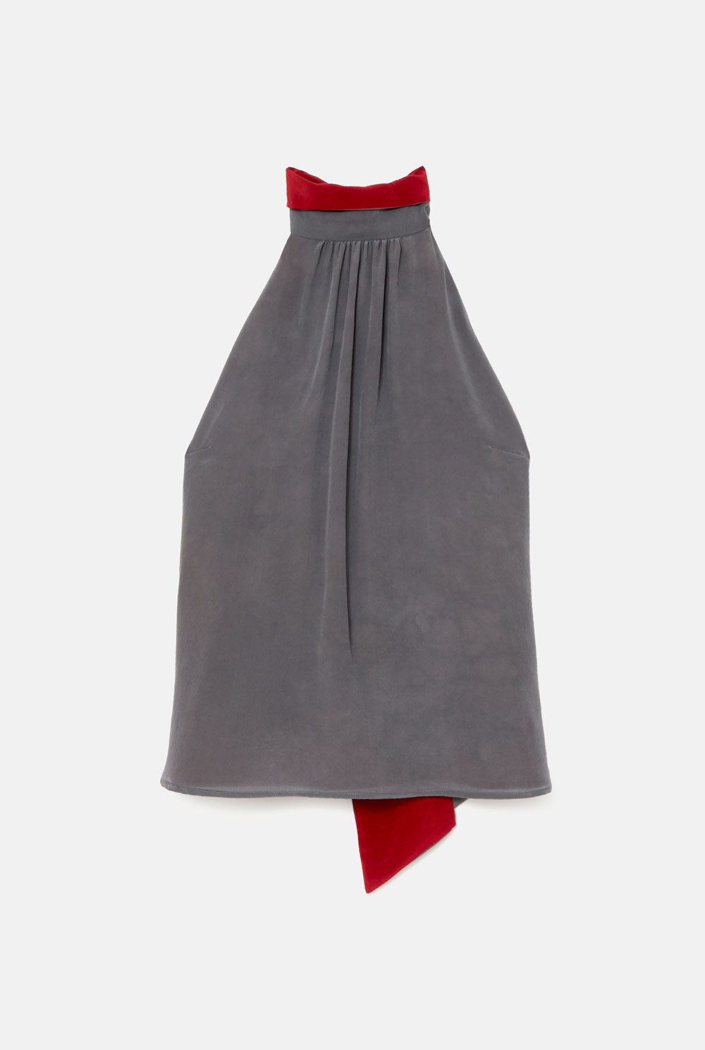Top Halter reverible - gris/rojo