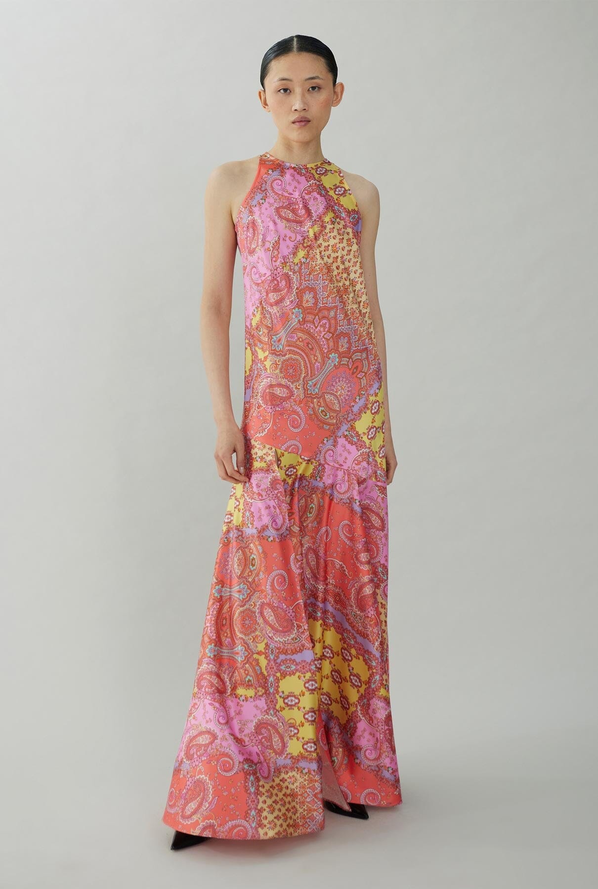 Silk dress halter neck