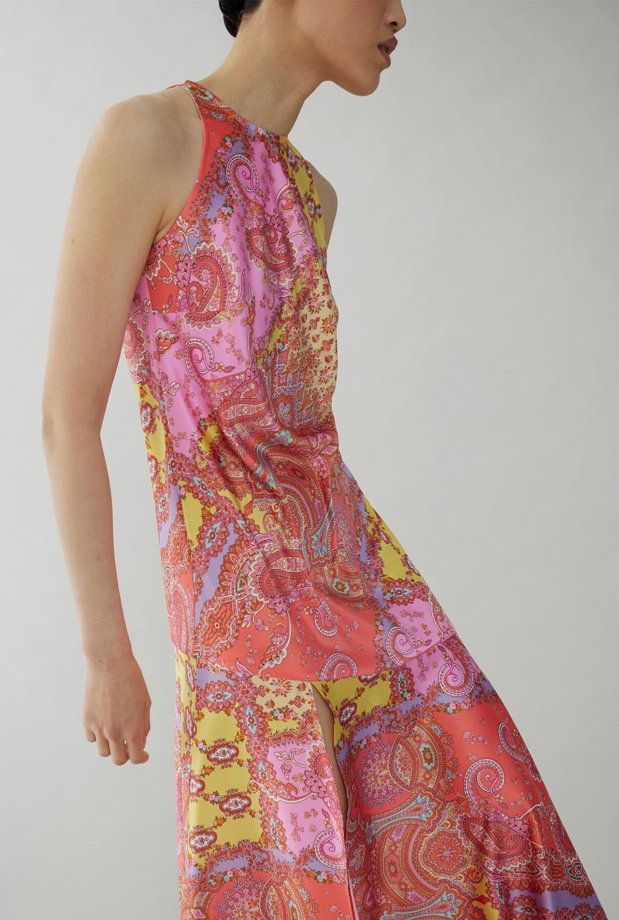 Silk dress halter neck