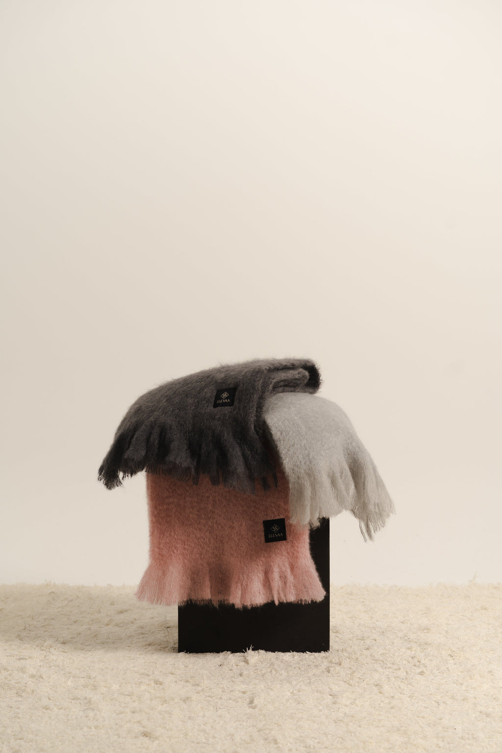 Soft Grey Mohair Scarf