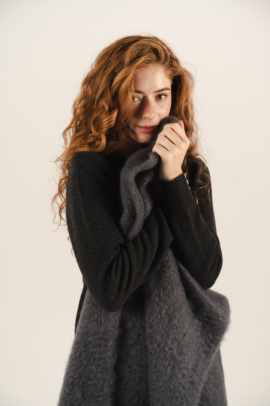 Stone Grey Mohair Shawl