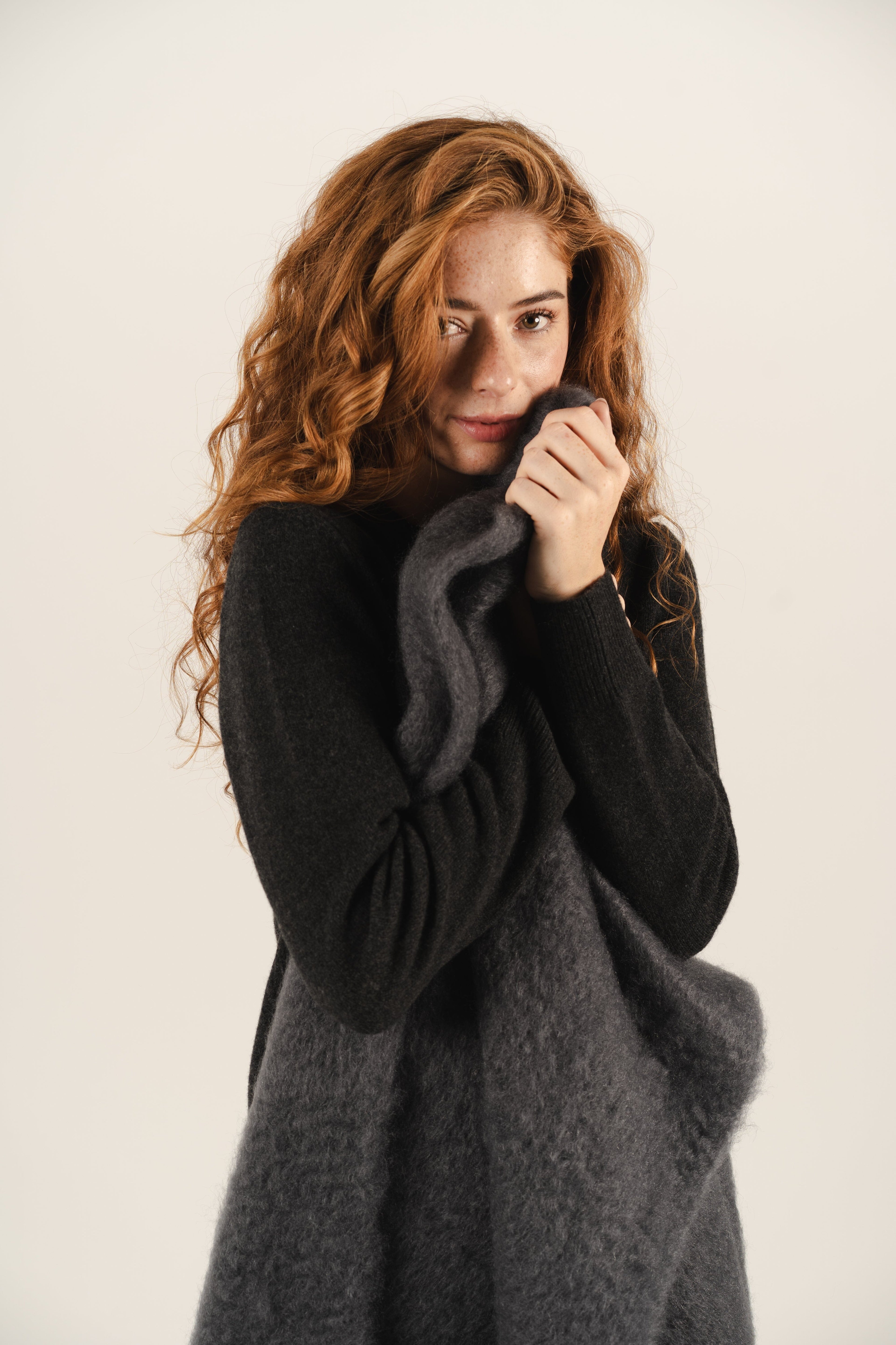 Stone Grey Mohair Shawl