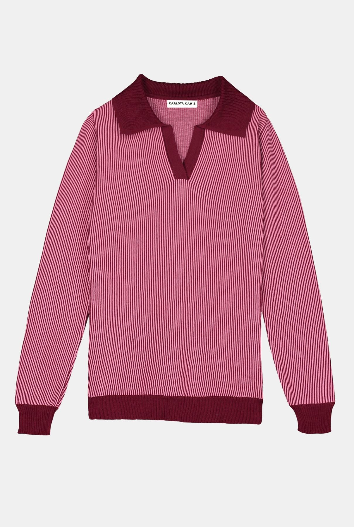 Striped polo Pink
