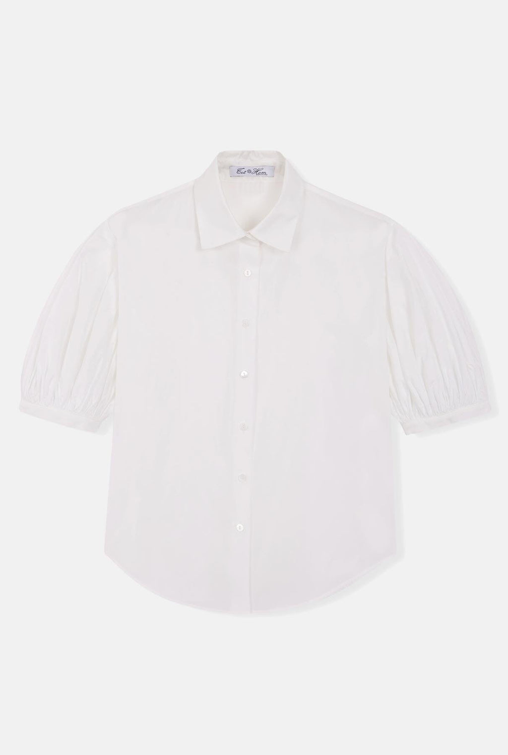 Taffeta blouse with puffed sleeves
