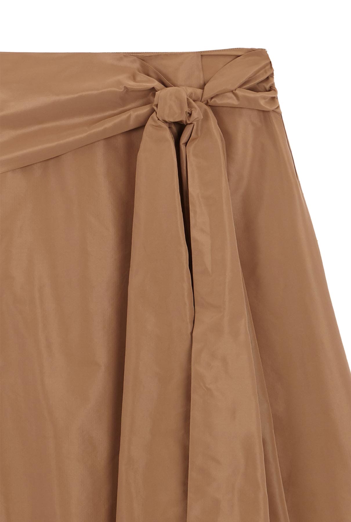 Taffeta skirt with side slit and bow