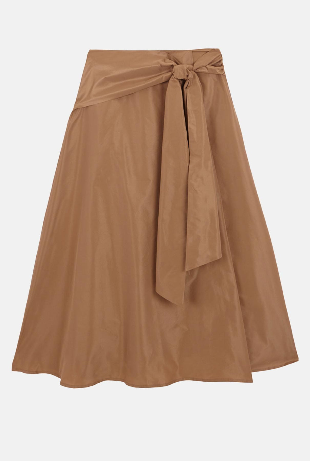 Taffeta skirt with side slit and bow