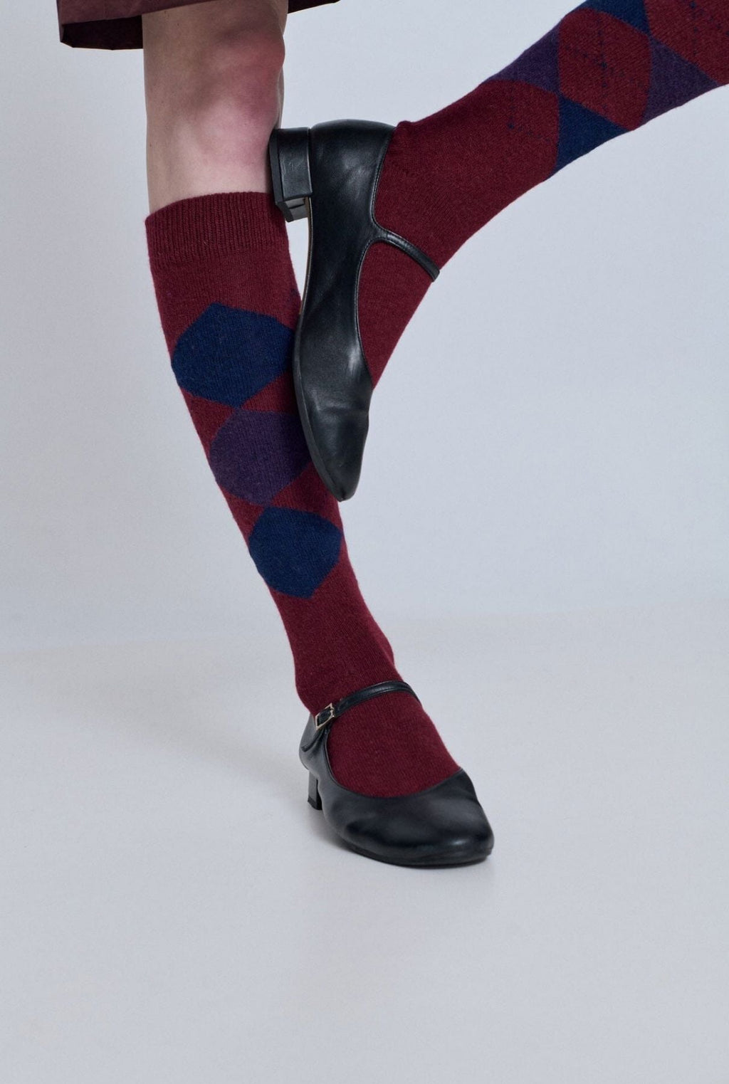The Argyle Socks Burgundy