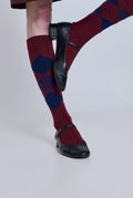 The Argyle Socks Burgundy