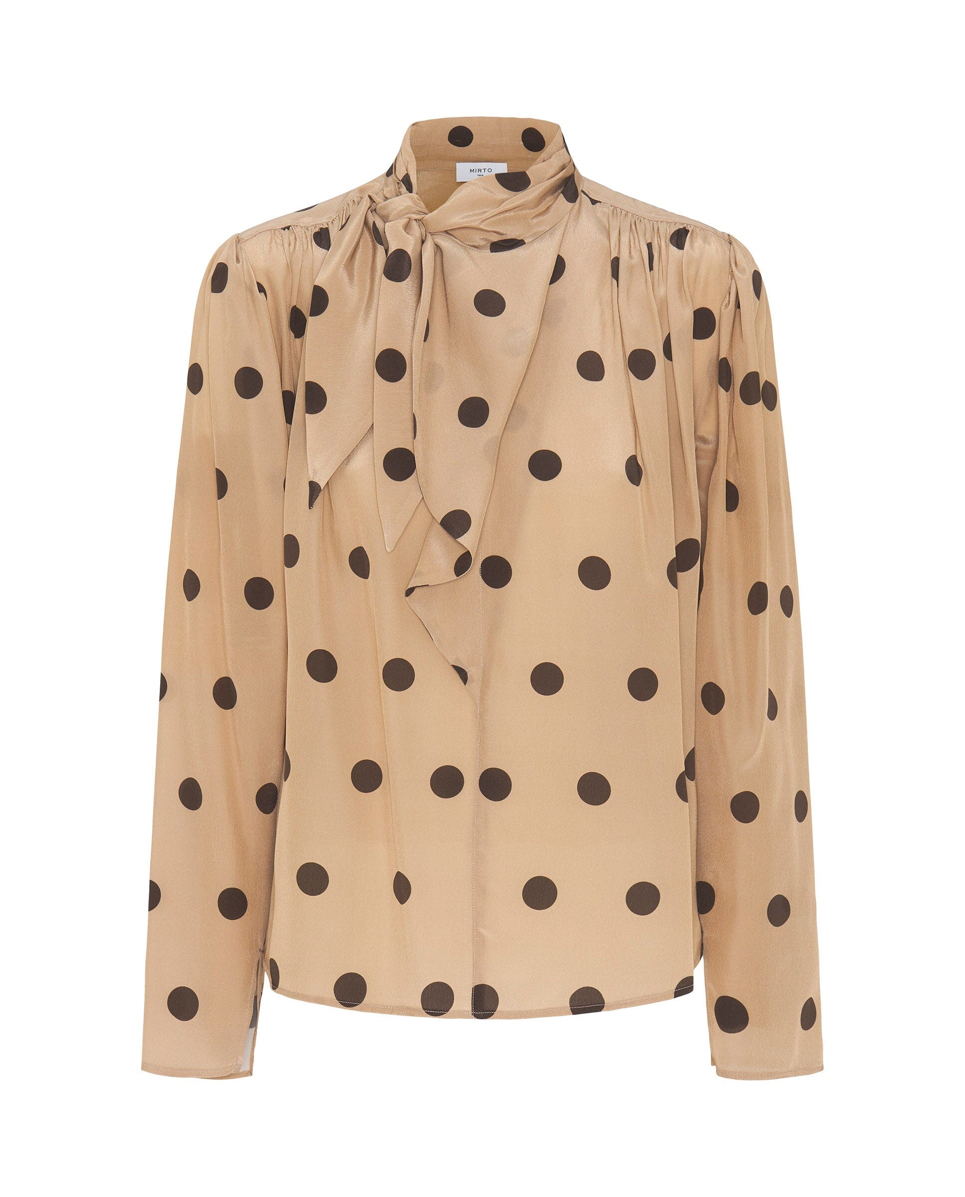 Top beige estampado lunares marrón