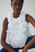 Top with handmade flowers