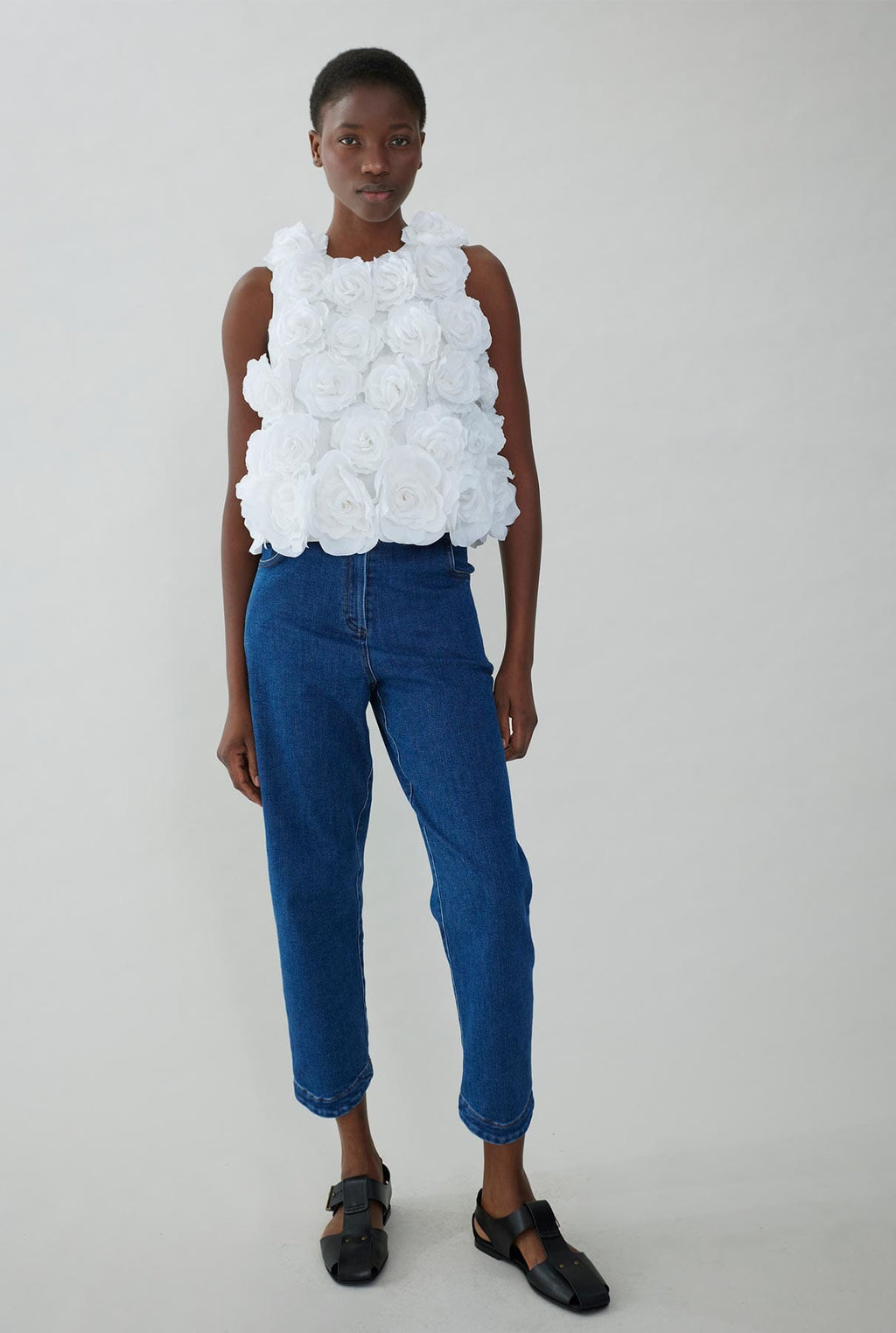 Top with handmade flowers