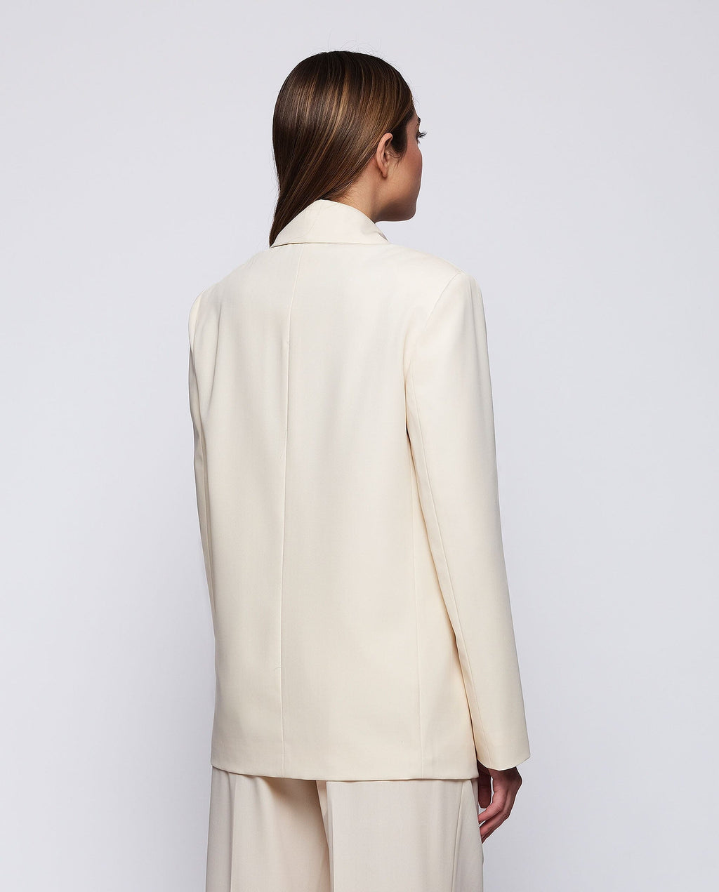 Blazer cruzada vainilla de lana