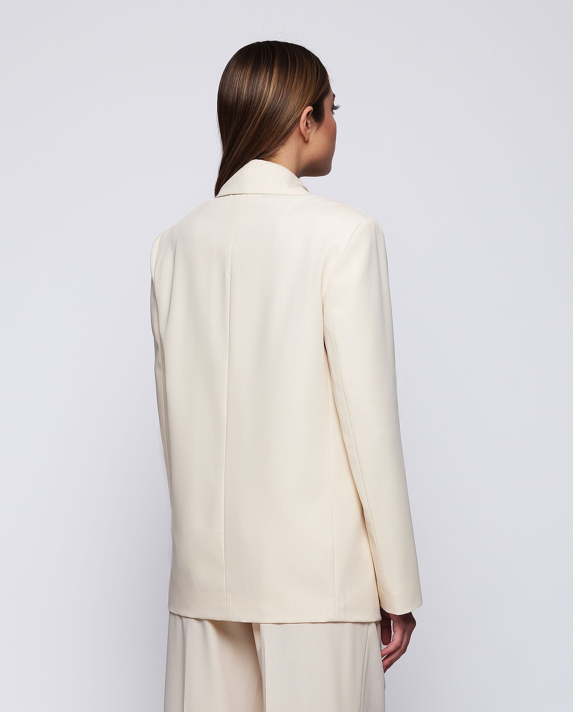 Blazer cruzada vainilla de lana