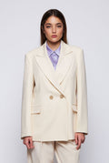 Blazer cruzada vainilla de lana