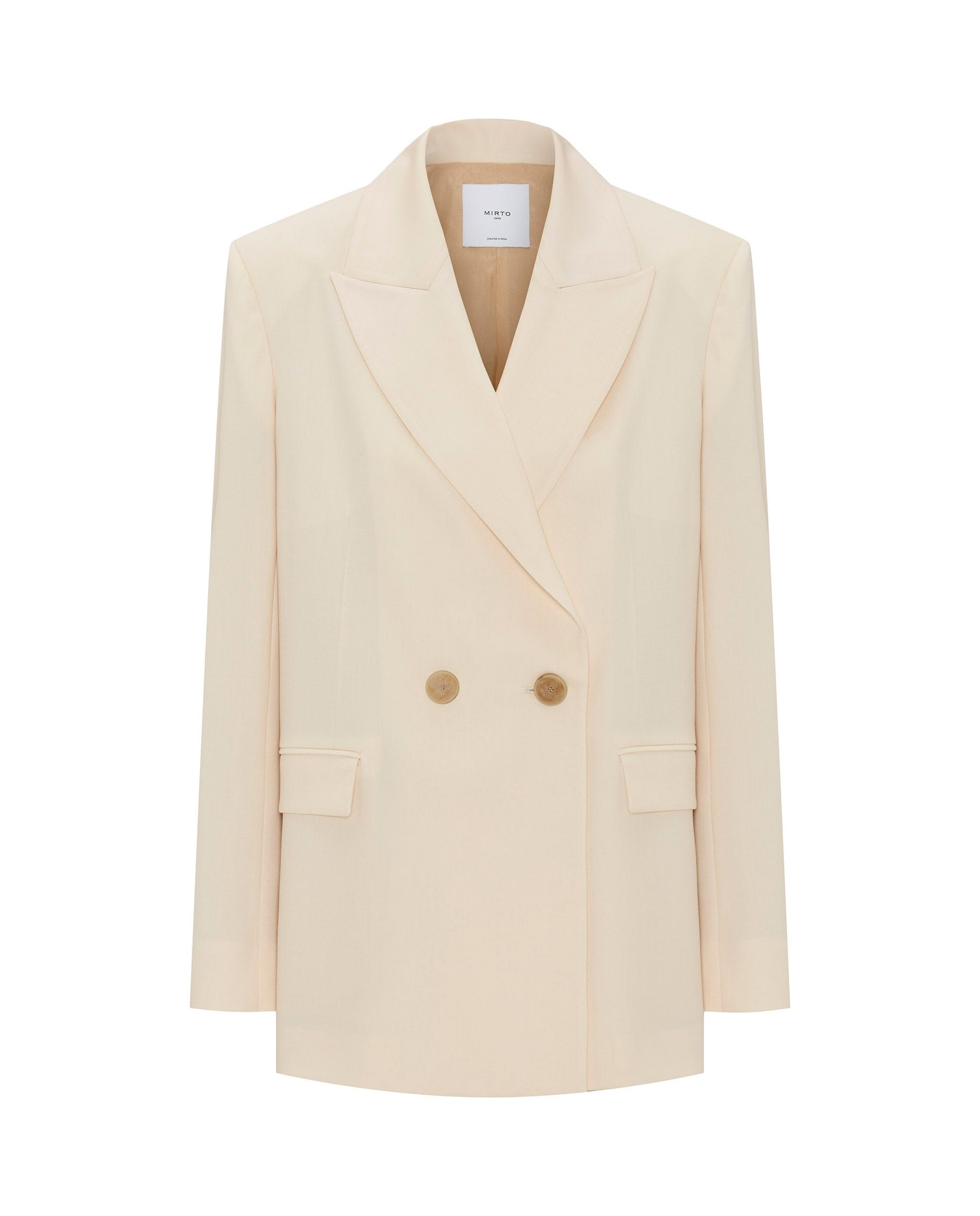 Blazer cruzada vainilla de lana