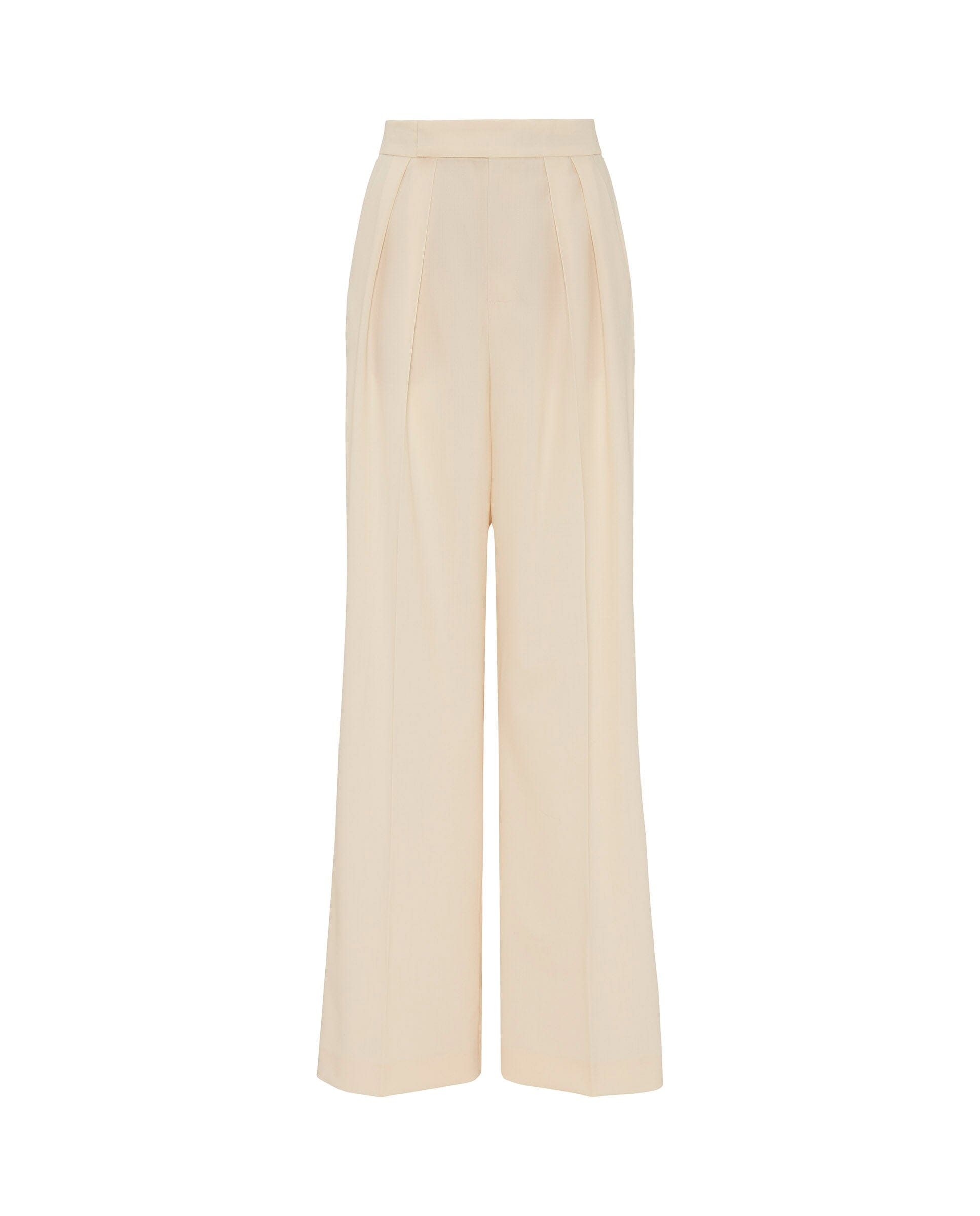 Pantalón traje vainilla de lana