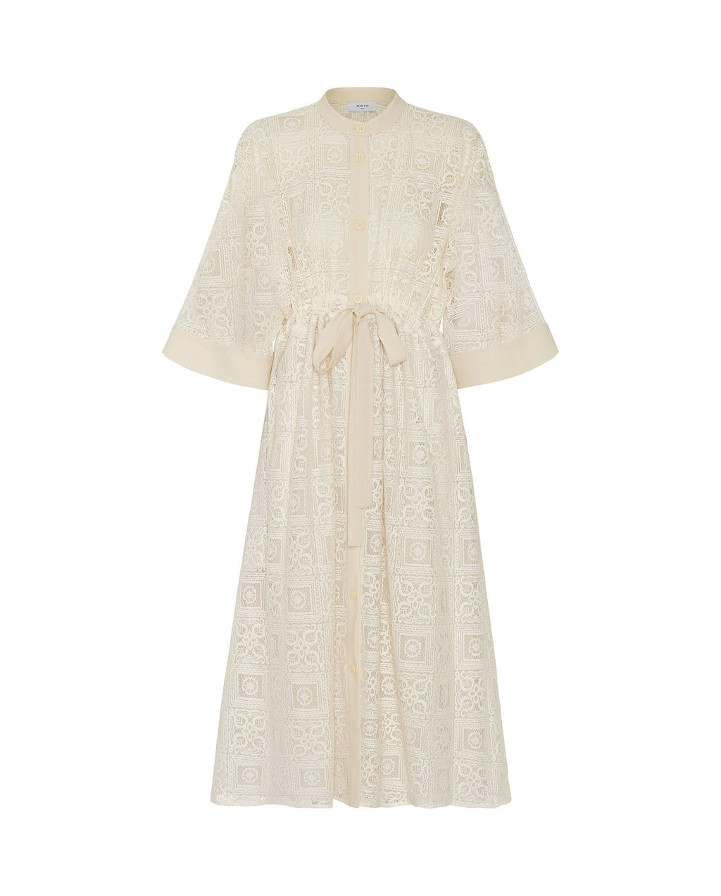 Vestido camisero de encaje