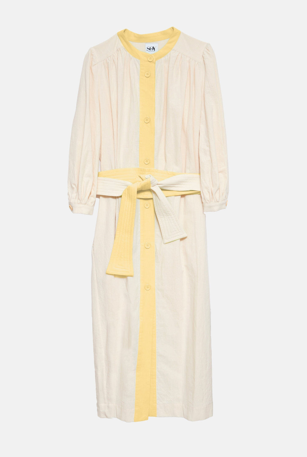 Vestido cápsula Macarena filo amarillo