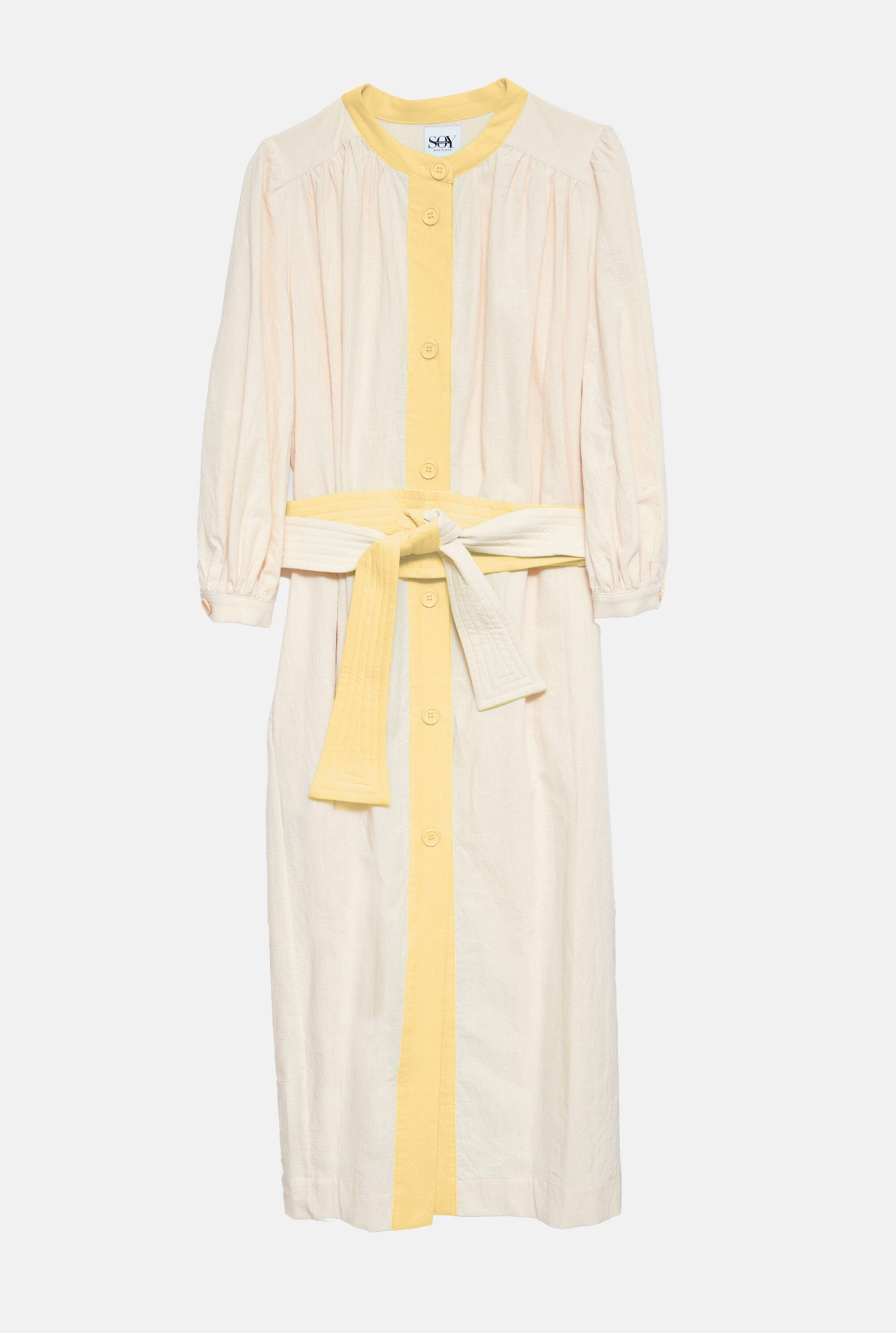 Vestido cápsula Macarena filo amarillo