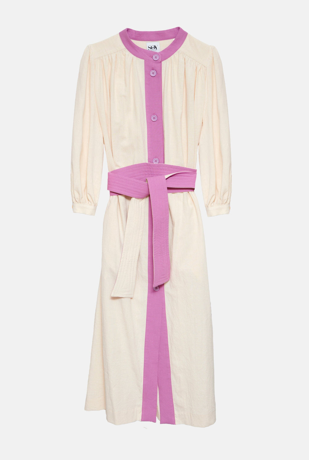 Vestido cápsula Macarena filo buganvilla