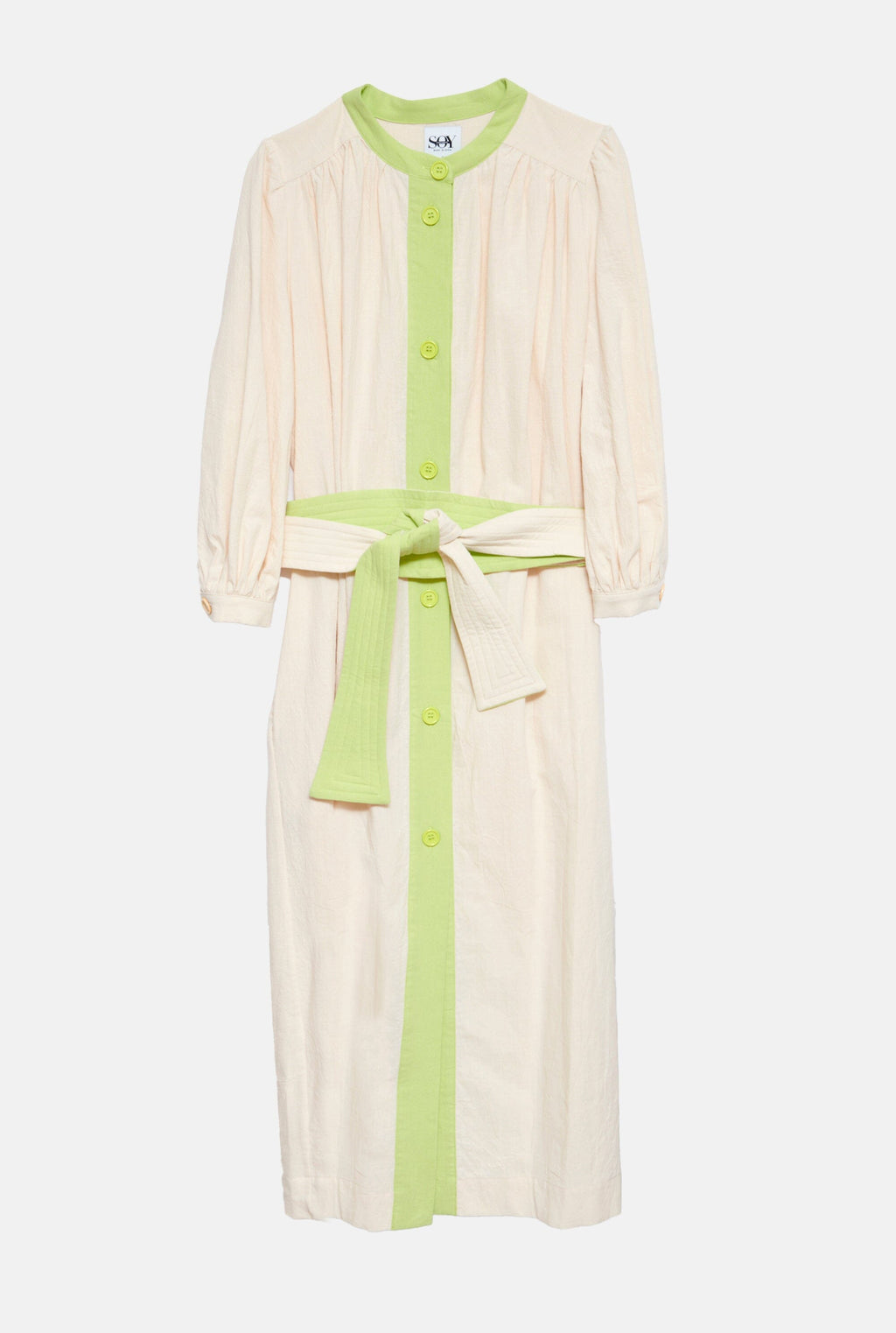 Vestido cápsula Macarena filo verde
