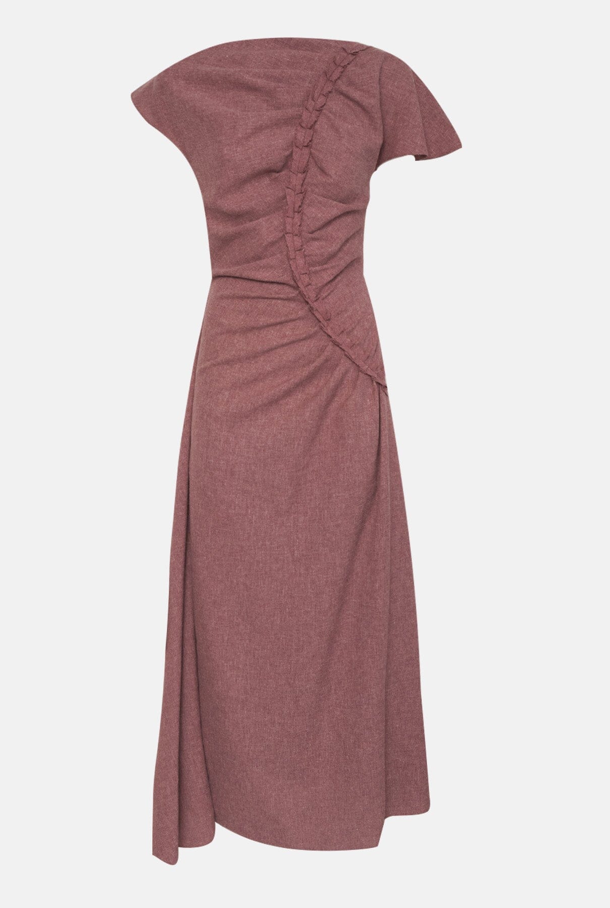 Vestido drapeado grape