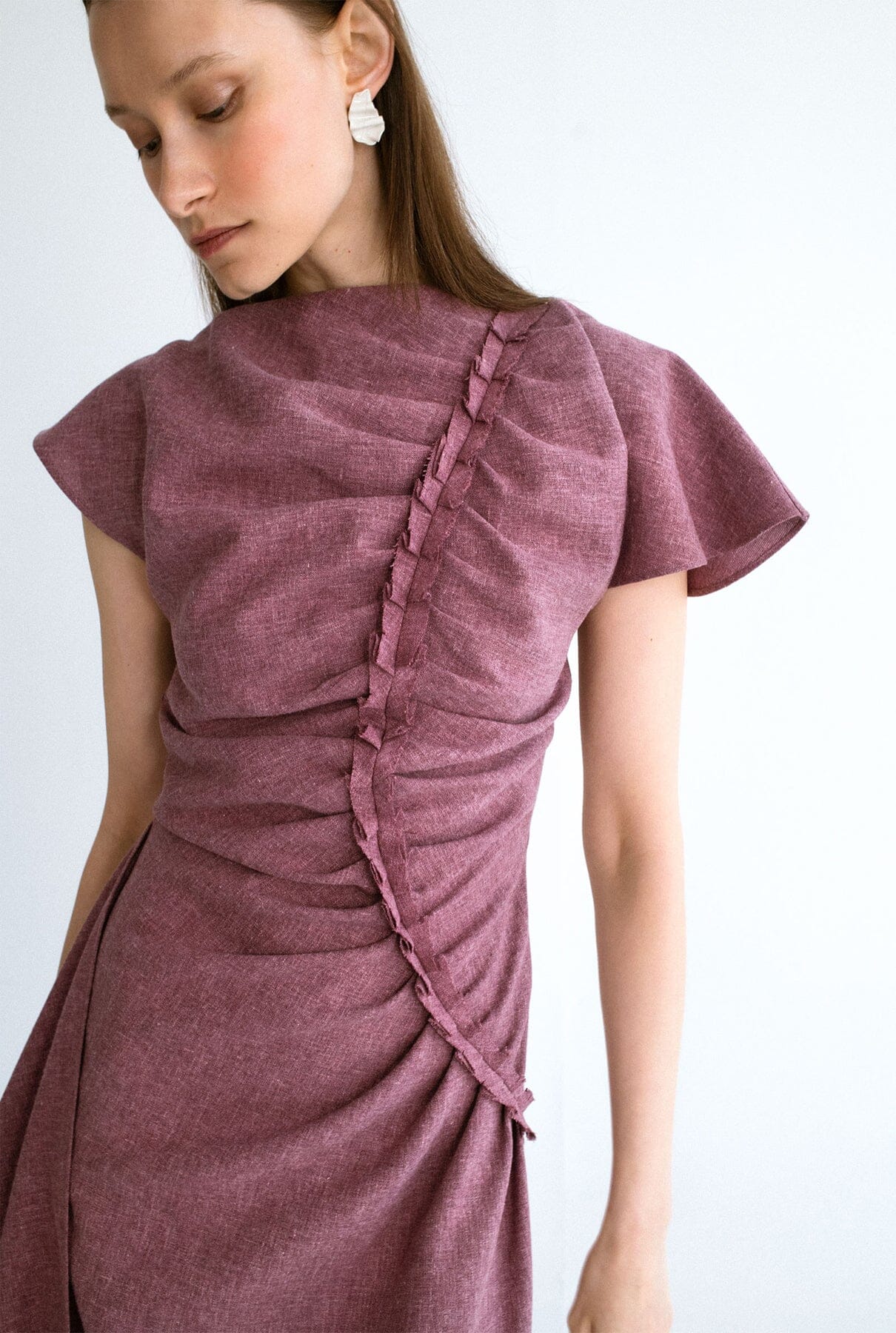 Vestido drapeado grape
