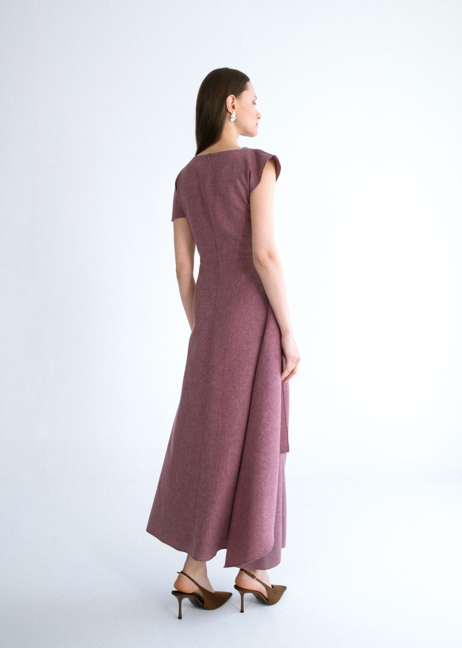 Vestido drapeado grape