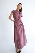 Vestido drapeado grape