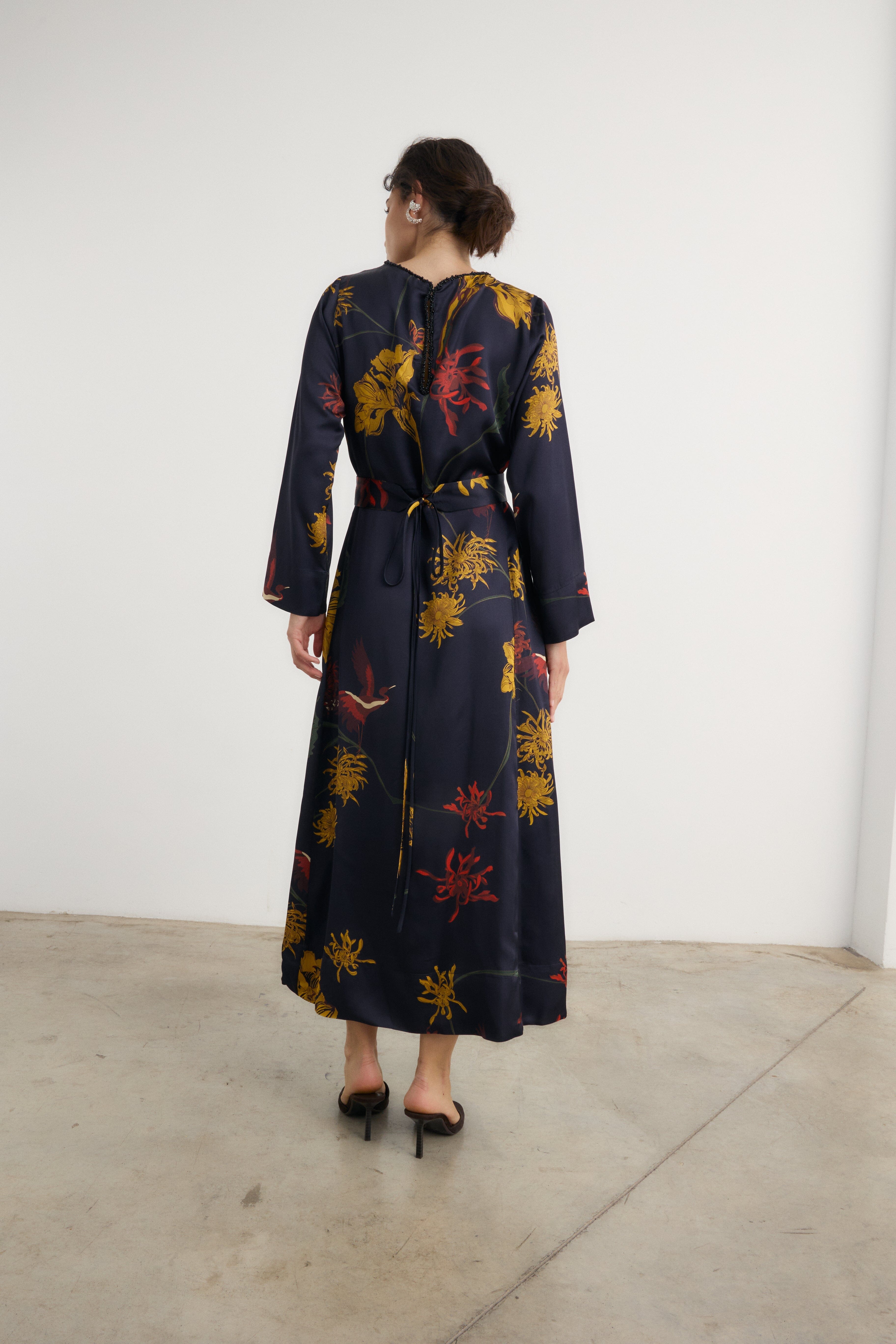 Vestido Frida Flora marino - Preorder