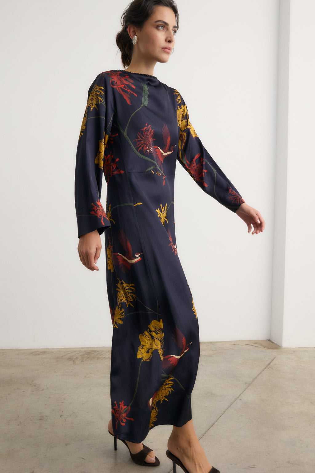 Vestido Frida Flora marino - Preorder