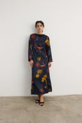 Vestido Frida Flora marino - Preorder