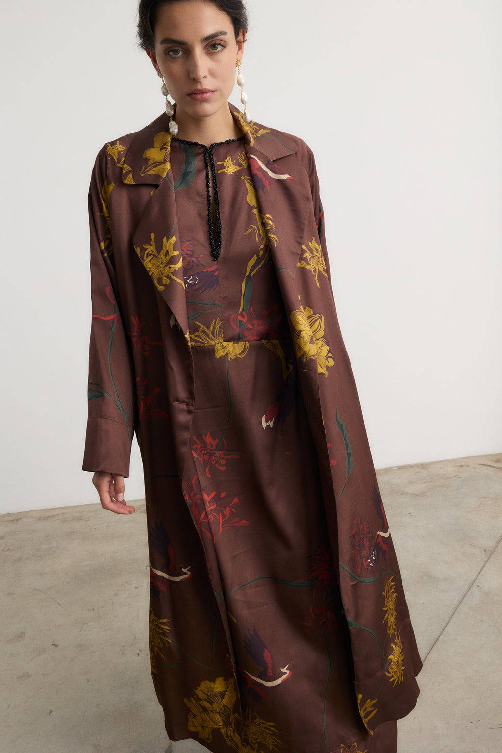 Vestido Frida Flora Marrón - Preorder