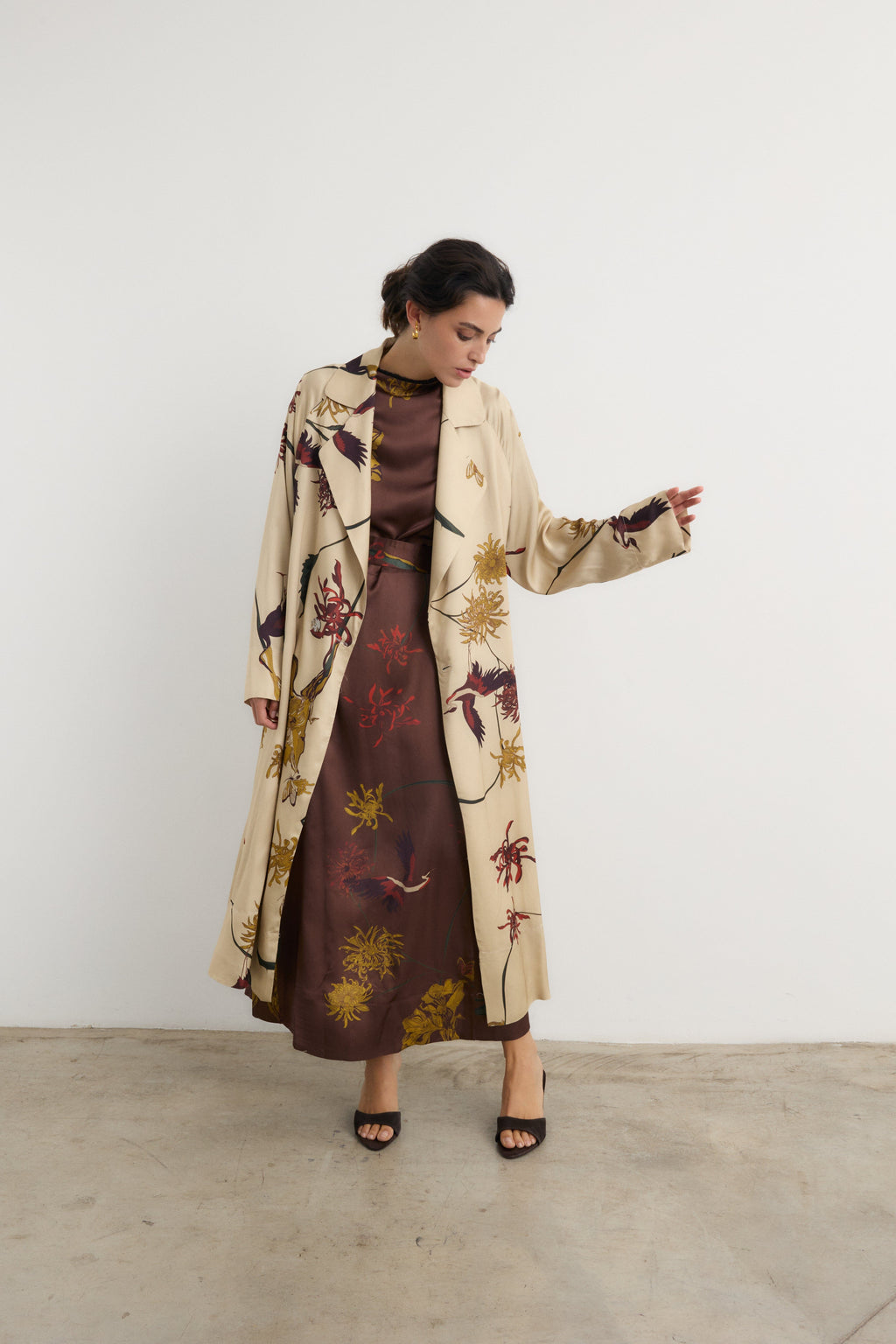 Vestido Frida Flora Marrón - Preorder