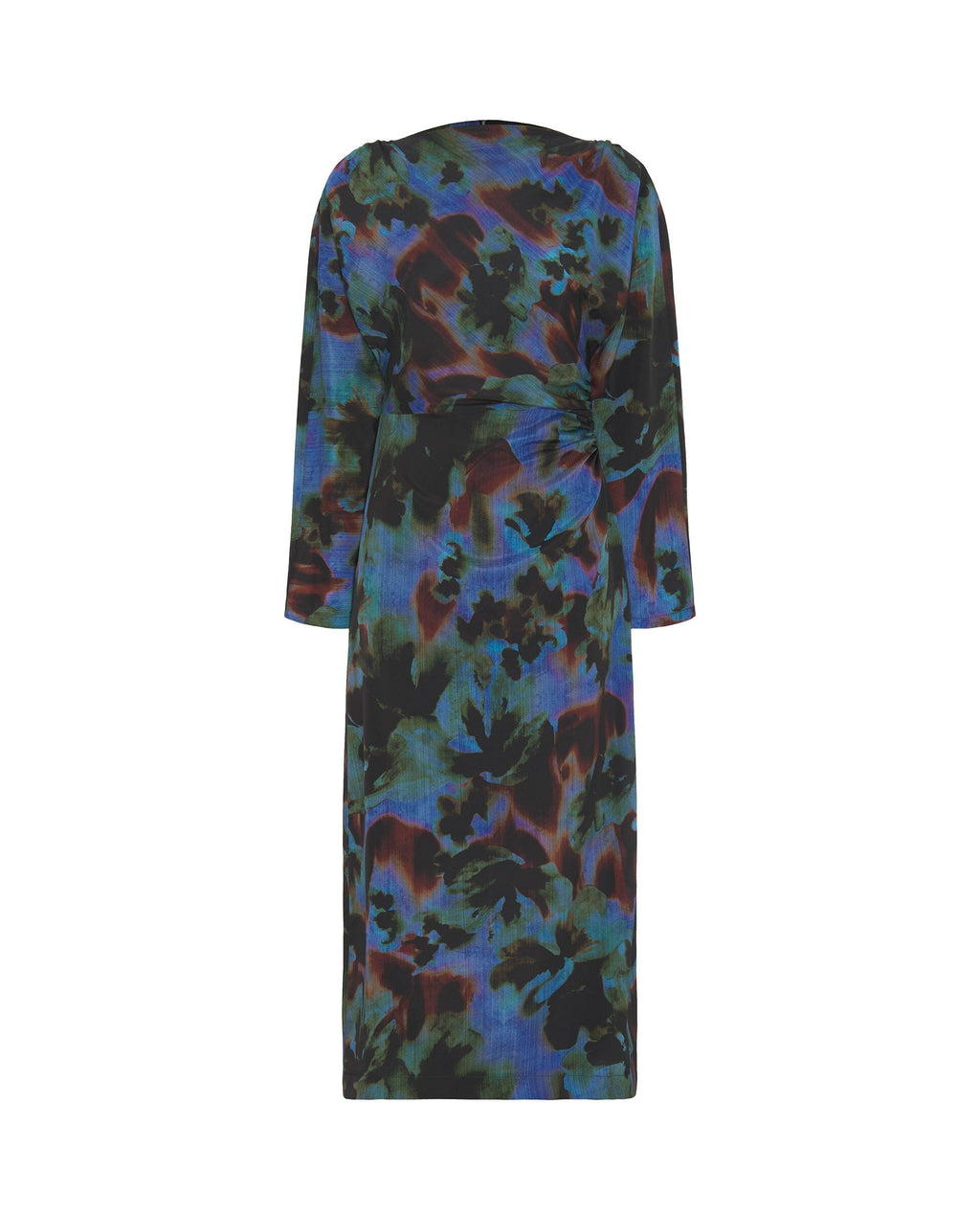 Vestido midi azul estampado