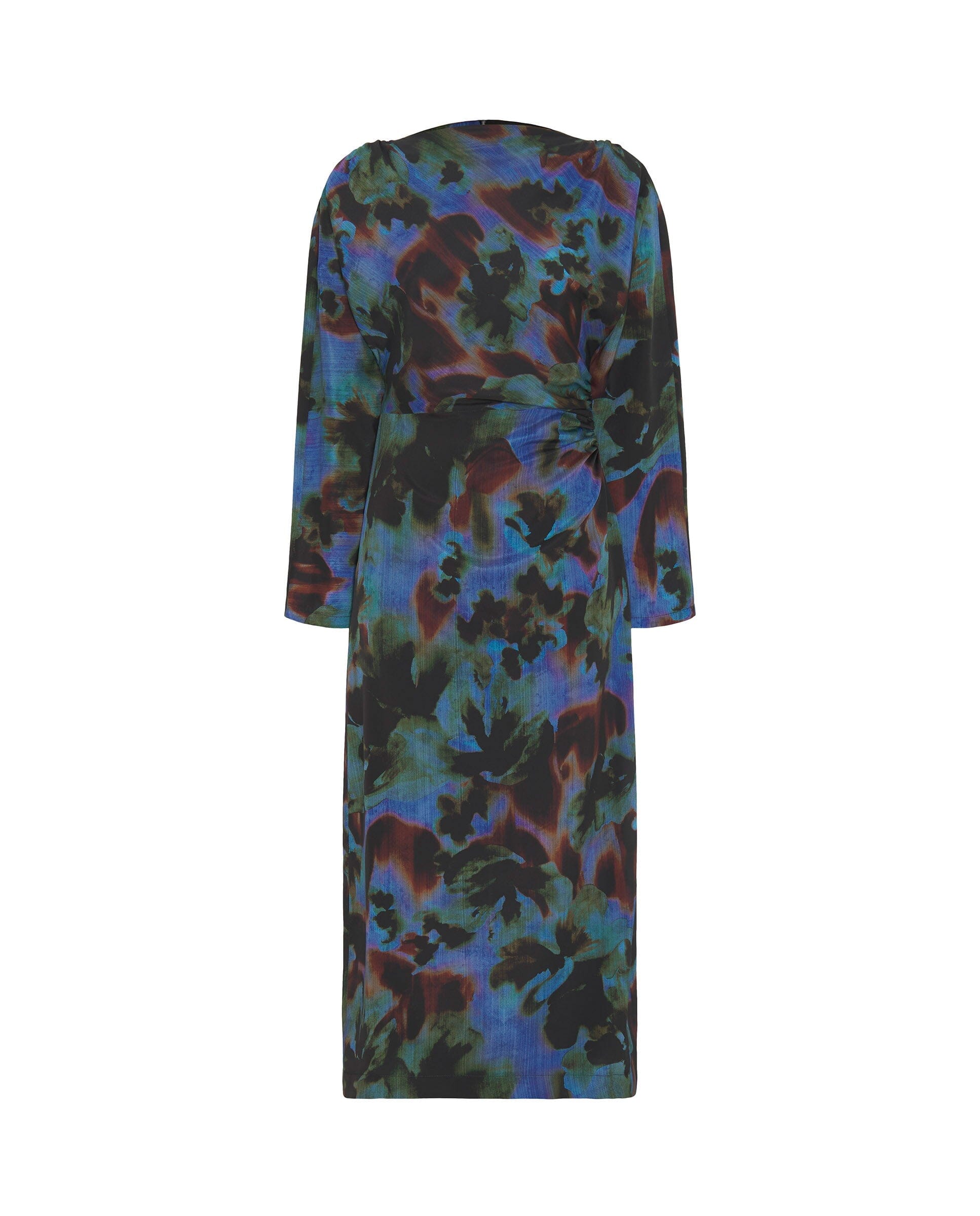 Vestido midi azul estampado