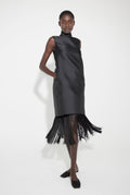 Vestido midi con flecos
