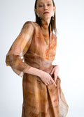 Vestido midi cruzado estampado organza