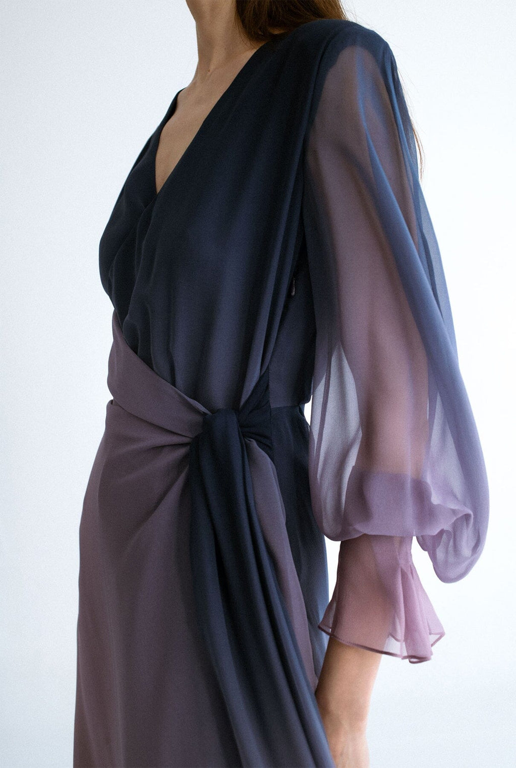 Vestido midi cruzado rose navy
