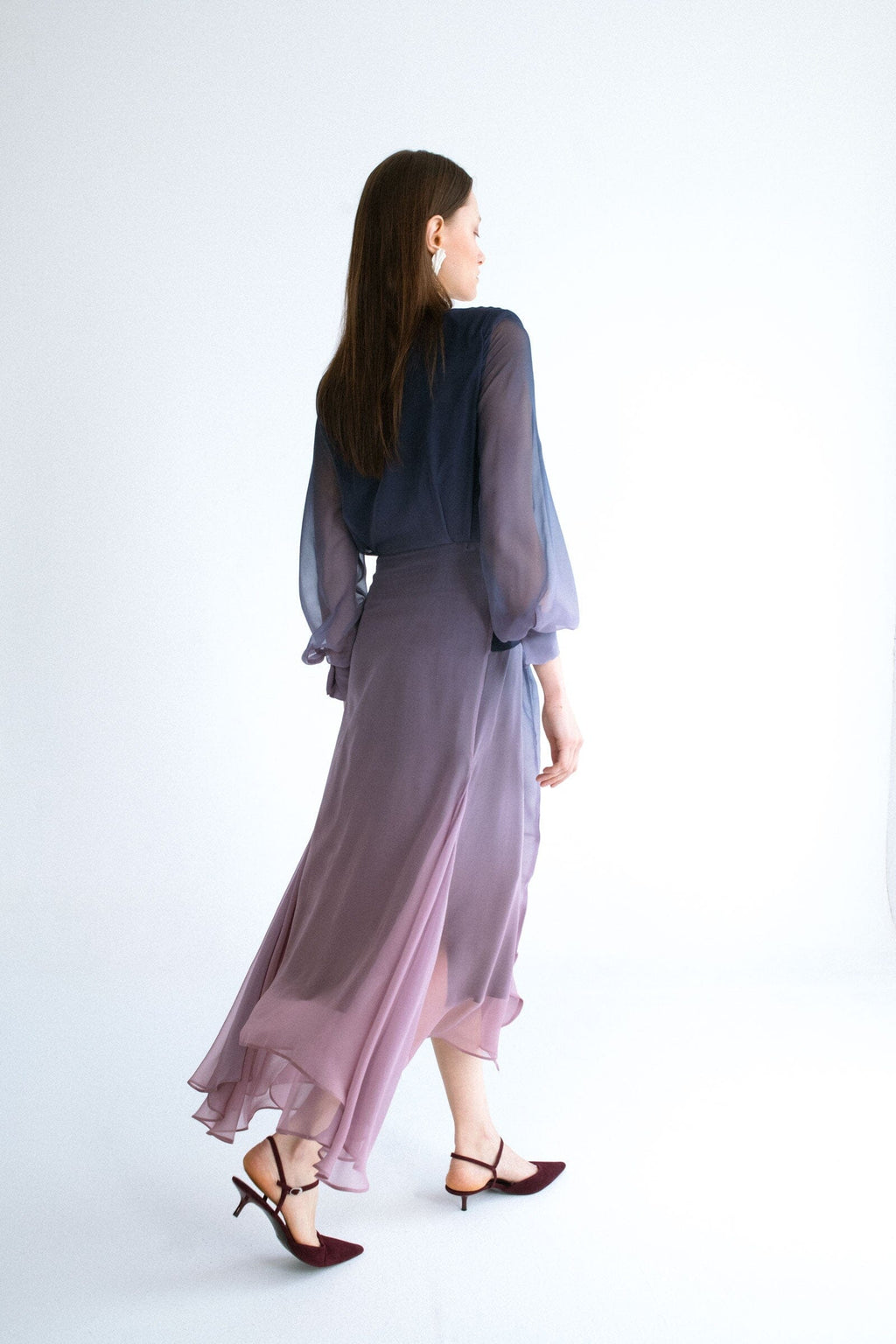 Vestido midi lazada rose navy