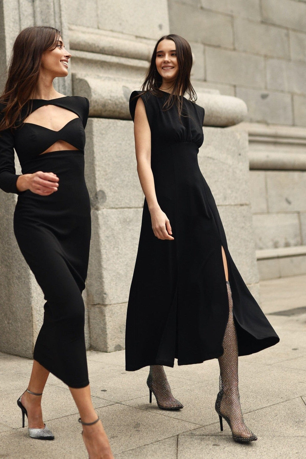 Vestido Midi Negro Elegante Epilota