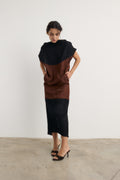 Vestido Nefertiti marrón-negro