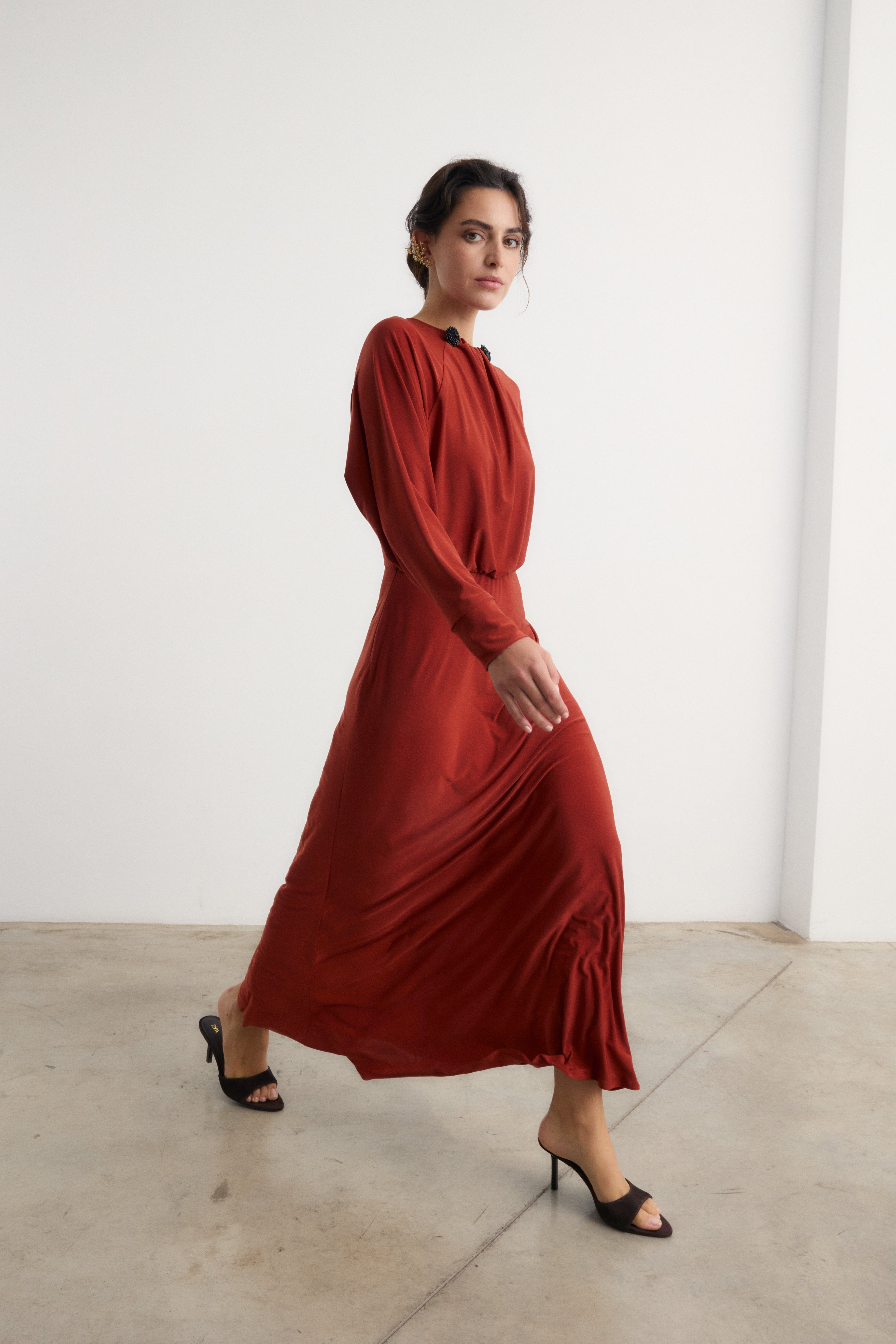 Vestido Olimpia teja - Preorder