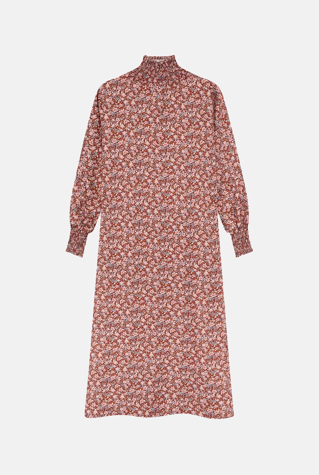 Vestido Patricia Largo Flores Granates